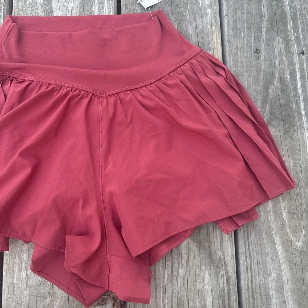 NWT OFFLINE by Aerie Women's Red Athletic Tennis crossover short  XS Pull-On